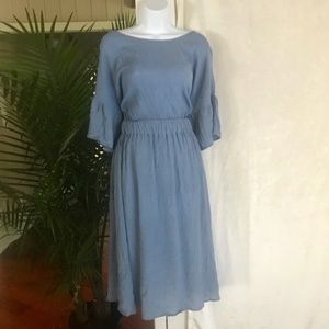 Le Lis/ blue boho midi dress